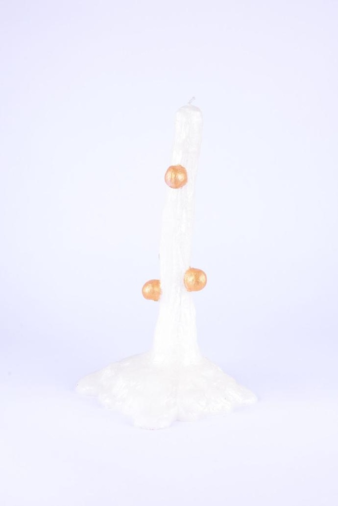 Felize Candle White Wuth Gold Dots