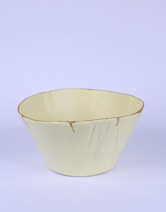 Ceramic Deep Bowl yellow matte medium