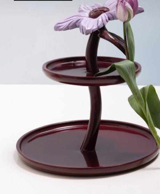 Caravel Cake Stand With purpel Flower