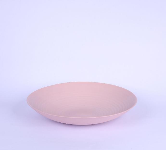 Ceramic Deep  Bowl Matt Pink Medium With Gold