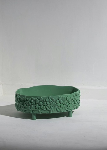 Davi Oval Footed Serving Bowl Large Green