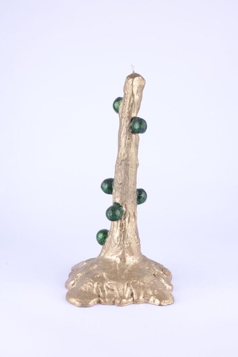 Felize  Candle Gold With Green Dots