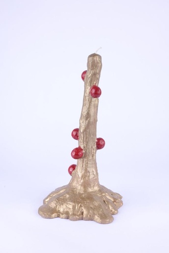 Felize  Candle Gold With Red Dots