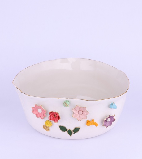 Ceramic Bejoux Bowl With A Full Of Motif