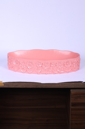 Davi Oval Long Trough Serving Bowl Large  pink